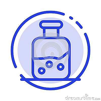 Lab, Test, Science, Bottle Blue Dotted Line Line Icon Vector Illustration