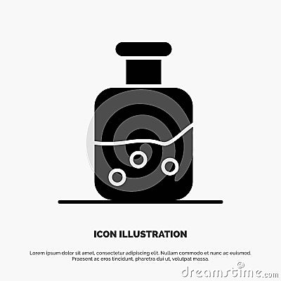 Lab, Test, Science, Bottle solid Glyph Icon vector Vector Illustration