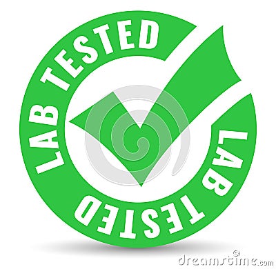 Lab tested green tick icon, approved symbol Vector Illustration