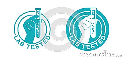 Lab tested certificated proven stamp Vector Illustration