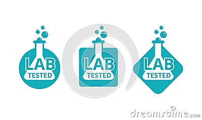 Lab tested stamp - certificated proven sign Vector Illustration