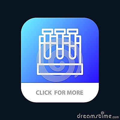Lab, Tubs, Test, Education Mobile App Button. Android and IOS Line Version Vector Illustration