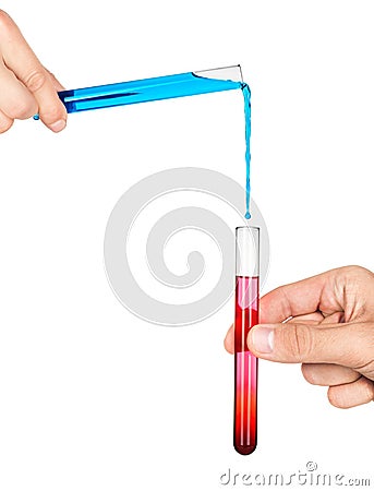 Lab worker mixing chemicals. Stock Photo
