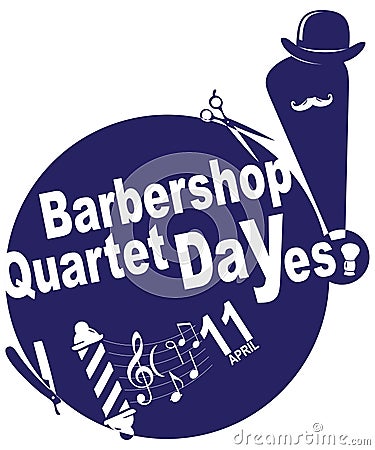 Label Barbershop Quartet Day Vector Illustration