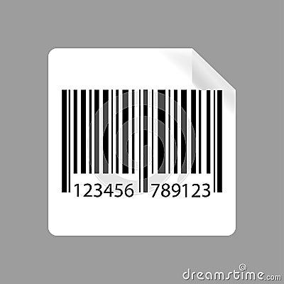 Label with Barcode icon Vector Illustration