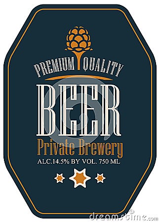 Label for beer in a retro style with malt Vector Illustration