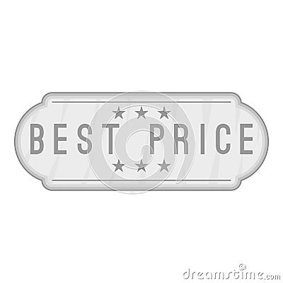 Label best price icon, monochrome style Vector Illustration