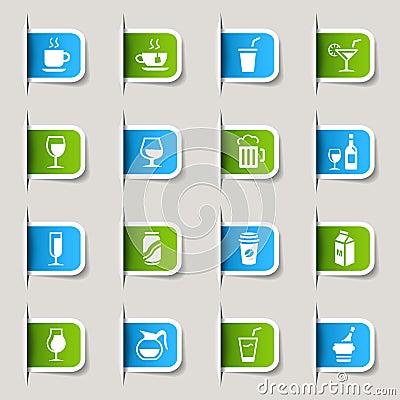 Label - Drink Icons Vector Illustration