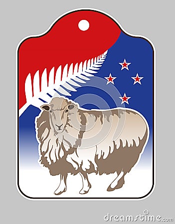 Label for the export of wool Stock Photo