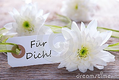 Label with Fuer Dich Stock Photo