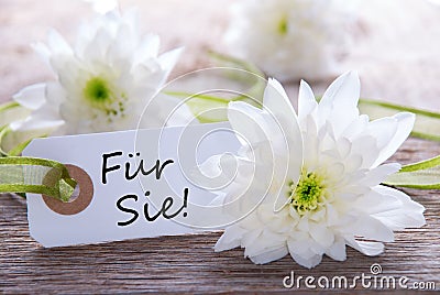 Label with Fuer Sie Stock Photo