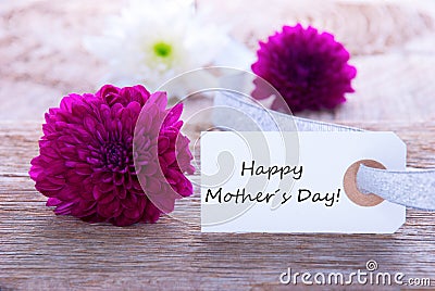 Label with Happy Mothers Day Stock Photo