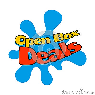 Label inscription Open Box Deals Vector Illustration