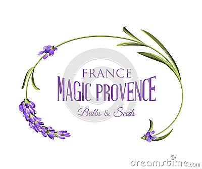 Label with lavender Vector Illustration