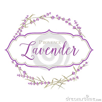 Label with lavender Vector Illustration