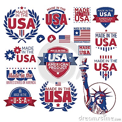 Label Made in the USA Vector Illustration