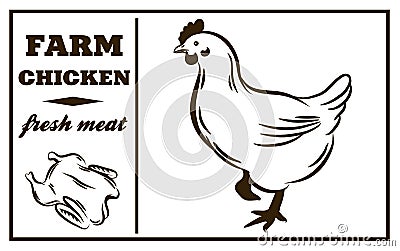 Label of meat products. Goose. Poultry meat Vector Illustration