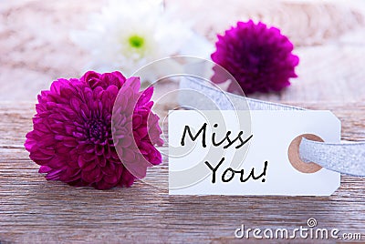 Label with Miss You Stock Photo