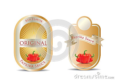 Label for a product (ketchup, sauce) Vector Illustration