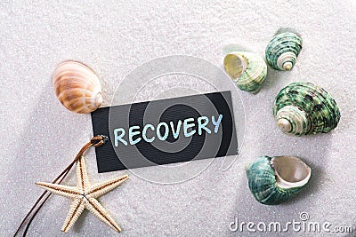 Label with recovery Stock Photo