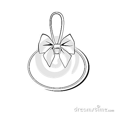 Label Ribbon Bow Wedding Invintation Template. Vector Illustration On White Vector Illustration