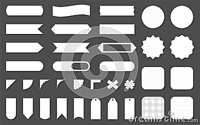 Label scotch sticker flag washi tape flat set Vector Illustration
