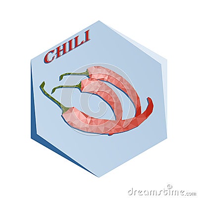 Label for seasoning Chili Pepper Stock Photo