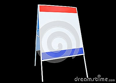 Label signs advertise white red blue board on background Stock Photo