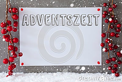 Label, Snowflakes, Christmas Decoration, Adventszeit Means Advent Season Stock Photo