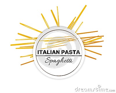 Label of spaghetti, italian long thin pasta Vector Illustration