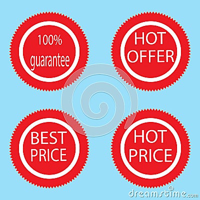 Label sticker best and hot price Vector Illustration