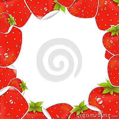 Label Strawberry Frame Vector Illustration