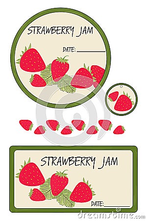 Label strawberry jam Stock Photo