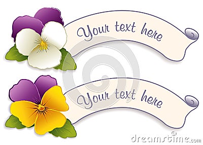 Label Tags with Johnny Jump Ups Vector Illustration