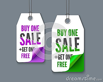 Label tags set - buy one get free Vector Illustration