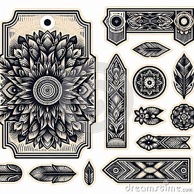 Label Template A customizable design for creating la Stock Photo
