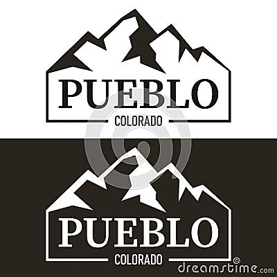 Label with text Pueblo, Colorado written inside, vector illustration Vector Illustration