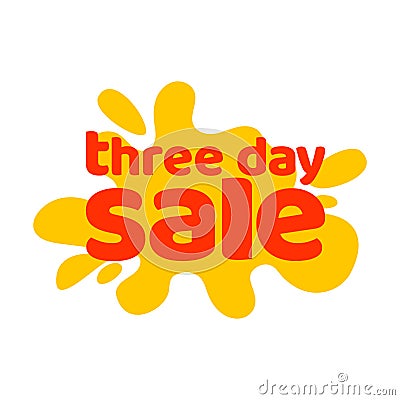 Label three day sale, vector illustration Vector Illustration