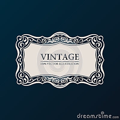 Label vector framework. Vintage banner decor Vector Illustration