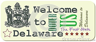 Label Welcome to the Delaware Vector Illustration