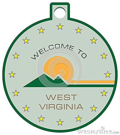 Label welcome to West Virginia Vector Illustration