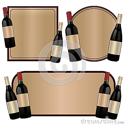 Label Wine bottle Vector Illustration