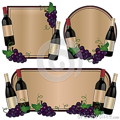 Label Wine bottle Vector Illustration