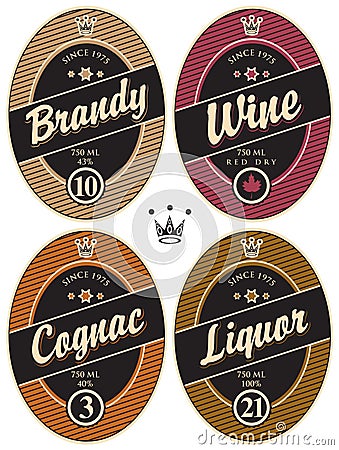 Labels for alcoholic Vector Illustration