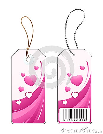 Labels with hearts design Vector Illustration