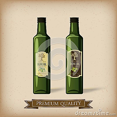 Labels olive oil bottle, vector,caroon style, Vector Illustration