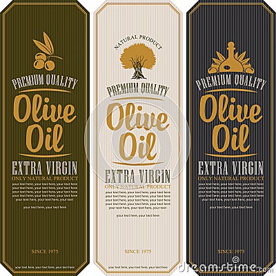 Labels for olive oils Vector Illustration