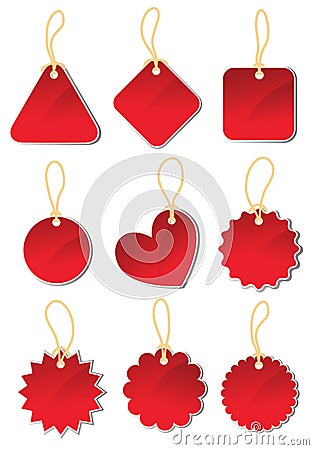 Labels with ropes Vector Illustration