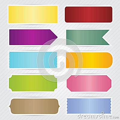 Labels Tags Banners With White Border Design Vector Illustration