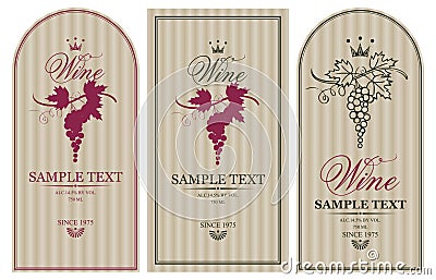 Labels for wine Vector Illustration